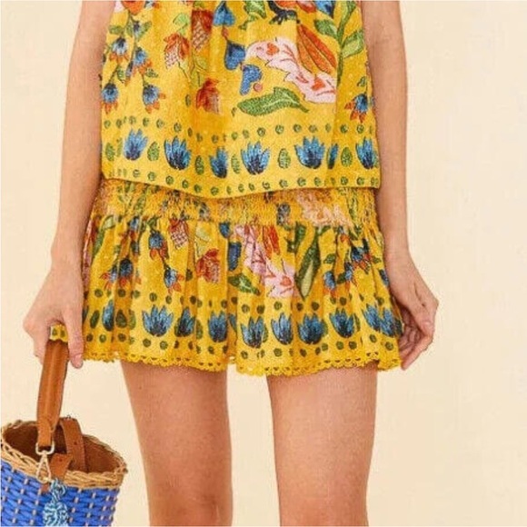 FARM Rio Yellow Summer Garden Mini Skirt - Picture 4 of 11